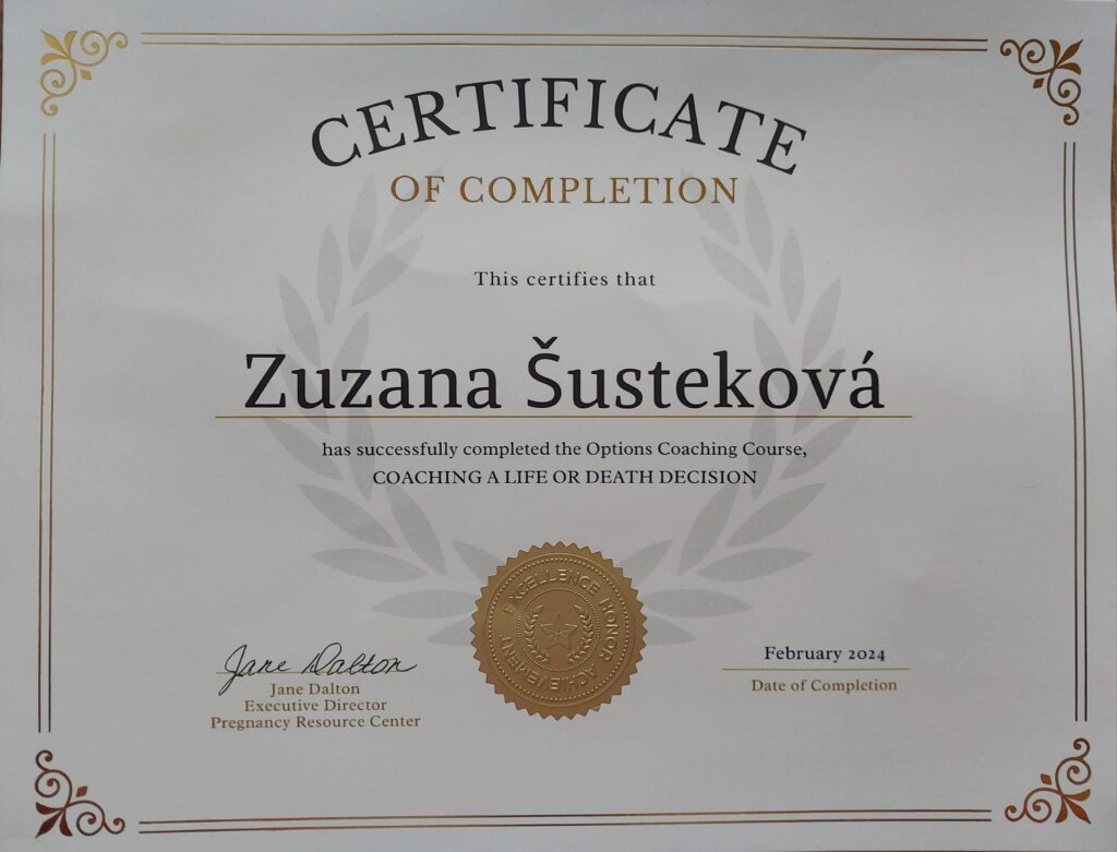 zuzana sustekova certifikate